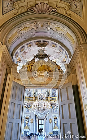 The hunting residence of Stupinigi in Turin city, Italy. History, art and touristic attraction Editorial Stock Photo