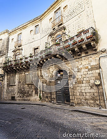 Palazzo Danieli-Rizza, Ortigia Stock Photo