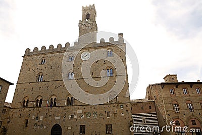 Palazzo dei Priori in the historic centre of Volterra, Tuscany, Italy Stock Photo