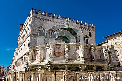 Palazzo dei Priori in Perugia main square Umbria, Italy Stock Photo