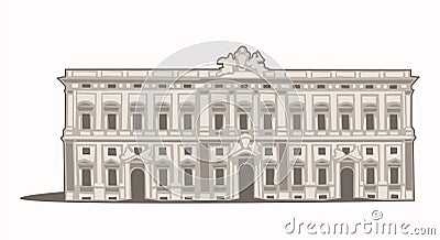 Palazzo della Consulta Vector Illustration