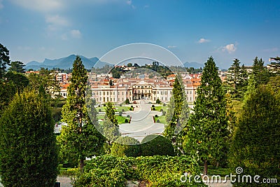 The Palazzo Estense in Varese, italy. Panoramic view form a hill Stock Photo