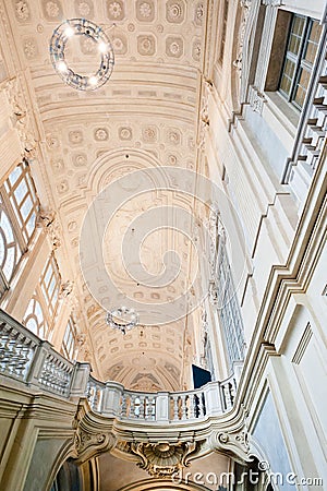 Palazzo madama's interior in Turin, Italy Editorial Stock Photo