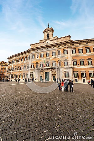 Palazzo Montecitorio - Italian government building - Rome Italy Editorial Stock Photo