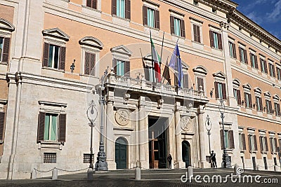 Palazzo Montecitorio. Rome, Italy Editorial Stock Photo