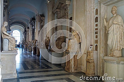 Palazzo Nuovo in Capitoline Museum of Rome, Italy Editorial Stock Photo