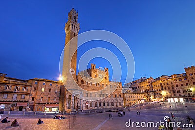 Palazzo Publico in Piazza del Campo, Siena, Italy Stock Photo