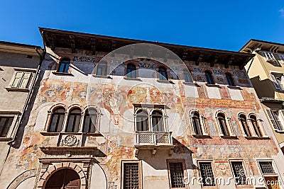 Palazzo Quetta Alberti Colico - Medieval Palace in Trento Italy Stock Photo