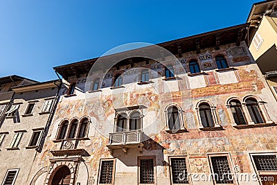 Palazzo Quetta Alberti Colico - Medieval Palace in Trento Italy Stock Photo