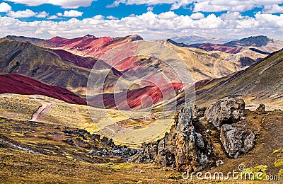 Palccoyo Rainbow Mountains in Peru Stock Photo