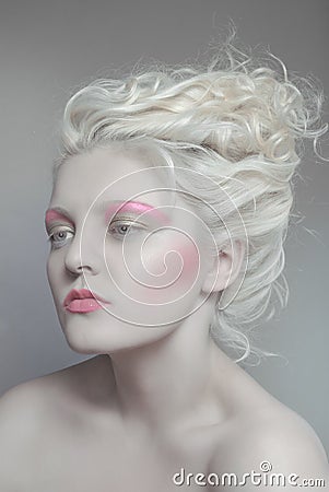 Pale beauty portrait of blond woman Stock Photo