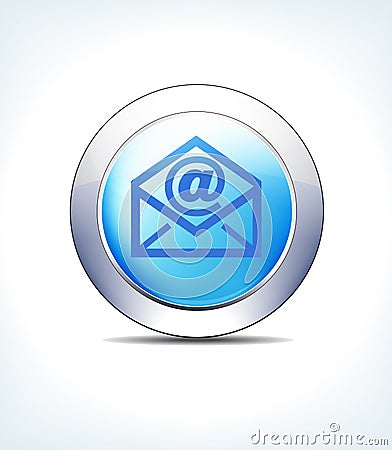 Blue Icon Button email for Healthcare & Pharmaceutical presentations Vector Illustration