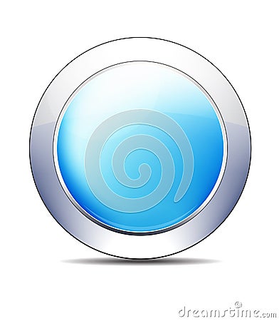 Pale Blue Shiny Button Icon, Vector Design Vector Illustration