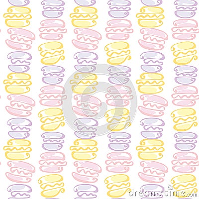 Pale color macaroon cake seamless pattern Vector Illustration