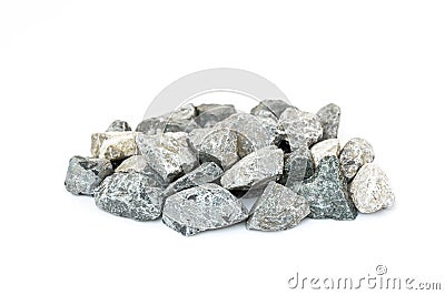 Pale of crushed stone isolated Stock Photo