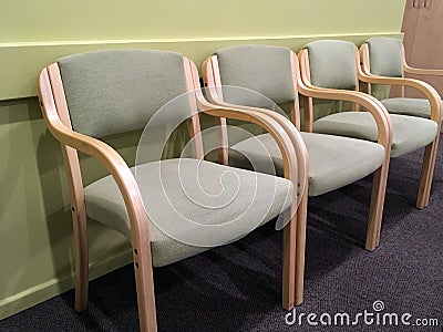 Pale Green Chairs in Waiting Room Stock Photo