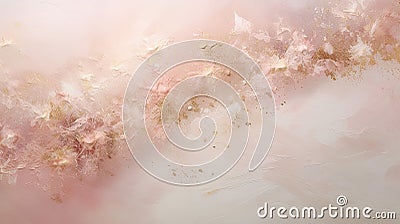 Pale Peach and Creamy White colors with gold glitter. Marble texture. Soft focus floral painting horizontal background Stock Photo