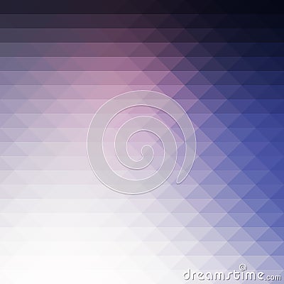 Pale pink blue rows of triangles background, square Vector Illustration