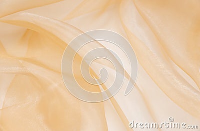 Pale pink organza fabric with folds Stock Photo