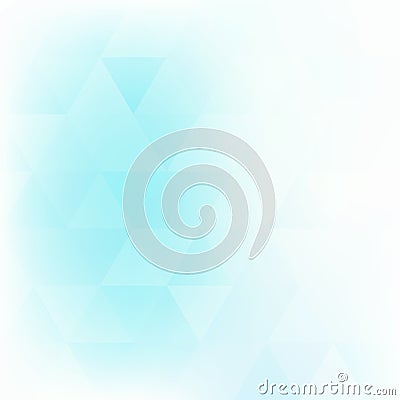 Pale turquoise background textured by triangles. Vector pattern Stock Photo