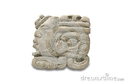 Palenque numeric glyph. Mayan culture, 600 AD Editorial Stock Photo