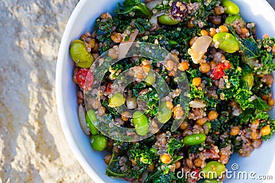 Paleo Diet Quinoa Kale Salad Stock Photo