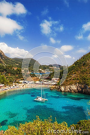 Paleokastritsa bay, Corfu, Greece Stock Photo