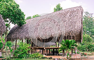 Paleolithic thatched huts Stock Photo