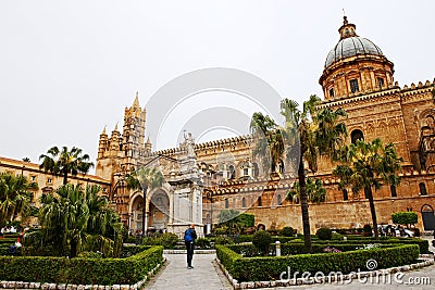 Palermo Cathedral, Cattedrale di Palermo, and Church of Santa Maria La Vetere Editorial Stock Photo