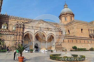 Palermo Cathedral Facade Sicily Italy Stock Photo