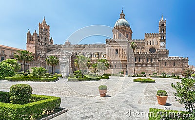 Palermo Cathedral Metropolitan Cathedral of the Assumption of Virgin Mary in Palermo, Sicily, Italy. Architectural complex built Stock Photo