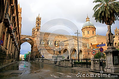 Palermo Cathedral norman arabic architecture Stock Photo