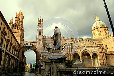 Palermo Cathedral norman arabic architecture Stock Photo