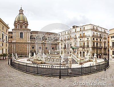 Palermo, Piazza Pretoria Stock Photo