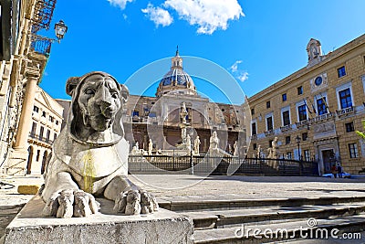 Palermo, Piazza Pretoria Stock Photo