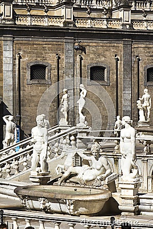 Palermo, Piazza Pretoria Stock Photo