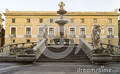 Palermo, Piazza Pretoria Stock Photo