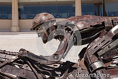 Palermo Racecourse sculpture close-up, Buenos Aires Editorial Stock Photo