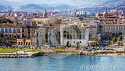 Palermo seaside in Sicily, Italy. Seafront view. Stock Photo