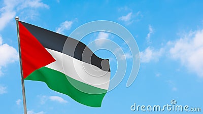 Palestine flag on pole Stock Photo