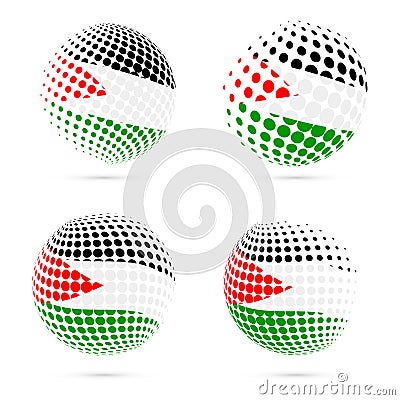Palestine halftone flag set patriotic vector. Vector Illustration