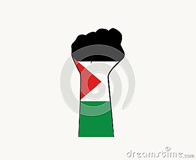 Palestine Hand Flag Emblem Middle East country Symbol Vector Illustration