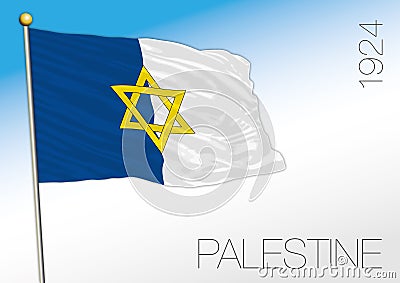 Palestine historical flag, year 1924 Vector Illustration