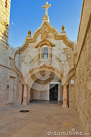 Franciscan chapel built over biblical milk grotto, Bethlehem Stock Photo