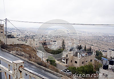 Palestine landscape. Bethlehem cityscape. Top view of antiquities and residential buildings. Authentic views. Stock Photo