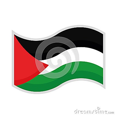 palestine save hand with palestinian flag Vector Illustration