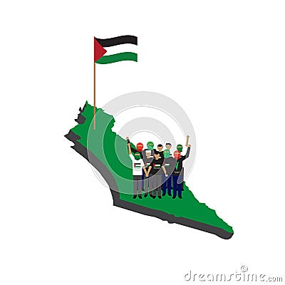 Palestine Solidarity against Israel Vector Illustration