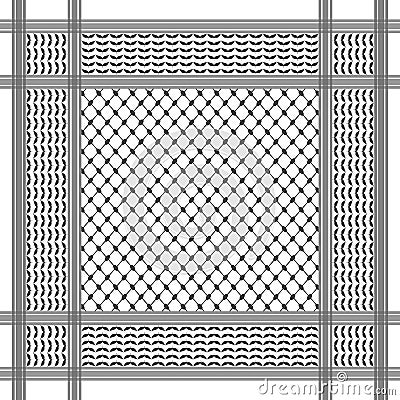 Palestinian keffiyeh, checkered scarf, seamless pattern background Vector Illustration