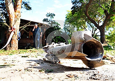 Palestinian rocket attacks on Israel Editorial Stock Photo