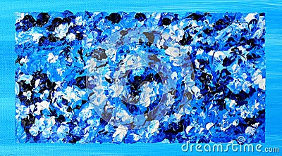 The palette of blue on the canvas, as well as blue and white. Stock Photo